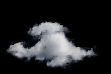 white fluffy clouds isolated on a black background, clipart