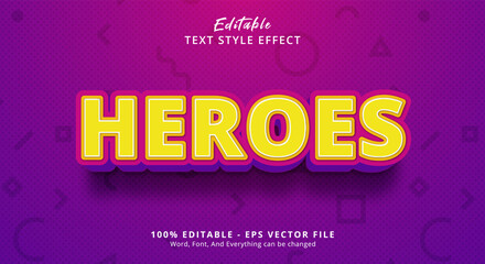 Heroes Text Style Effect, Editable Text Effect