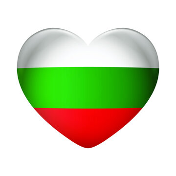 Bulgaria flag icon isolated on white background. Bulgaria flag. Flag icon glossy.