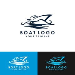 Boat Logo Design Template Vector Graphic Branding Element.