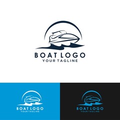 Boat Logo Design Template Vector Graphic Branding Element.