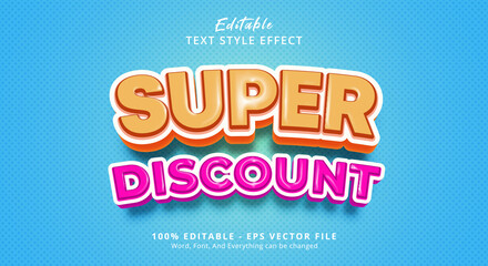 Fototapeta premium Super Discount Text Style Effect, Editable Text Effect