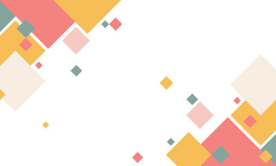 Geometric abstract in trendy style for copy space backdrop. Modern design in flat style with rhombus shape element. Futuristic space concept with colorful pattern in white background.   © freeject.net
