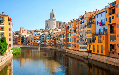Fototapeta na wymiar Historical jewish quarter in Girona, Spain, Catalonia.