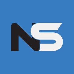 NS Letter Logo Design, White & Black Vector Design 