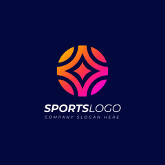 Abstract Gradient Sports Logo Vector Template