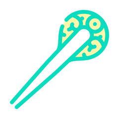 metallic hair pin color icon vector. metallic hair pin sign. isolated symbol illustration