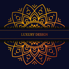 Golden Luxury Geometric Mandala Design vector, Creative Ornamental Decorative Pattern
