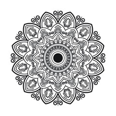 Circular pattern geometric Luxury mandala for Alpona, Henna, Mehndi, tattoo, decoration. 