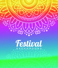 Luxury Colorful Mandala Festival Background, Indian country ornament Colorful Henna Mandala Background Design

