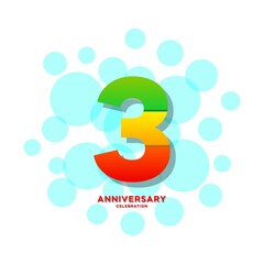 3 Years Anniversary Celebration Vector Template Design Illustration