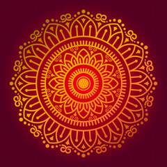 Golden Luxury Geometric Mandala Design vector, Creative Ornamental Decorative Pattern