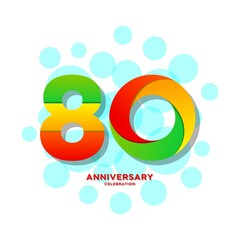 Obraz premium 80 Years Anniversary Celebration Vector Template Design Illustration