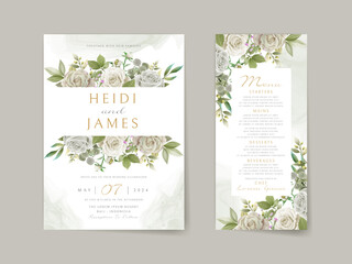 Elegant wedding invitation white flowers design