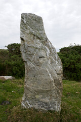 Nine Maidens stone row Cornwall all the stones are of quartz the north-eastern stone is prostrate and broken it measures 15 feet in length the tallest of those still standing is 6 feet 7 inches high 