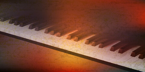 abstract background with piano keys on brown