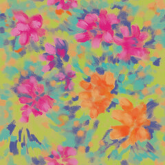 Fototapeta na wymiar Seamless bright floral patterns made in the style of impressionism. multicolor free strokes hand-drawn expressive. Juicy bright fashionable summer trend. Gorgeous bright flowers painted by hand