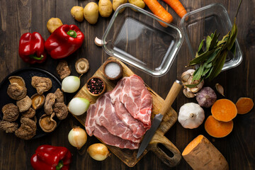Close up delicious meal preparation