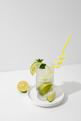 Close up foods cocktails tall glass