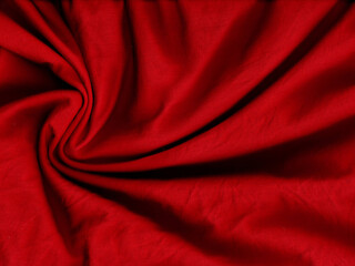 Aesthetic red cloth background with waves