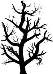 Halloween tree cartoon