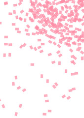 pink cubes are scattered on a white sheet. hand painted