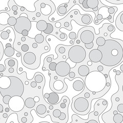 Abstract geometric seamless pattern. Bubble ornamental background. Circles chaotic flow.