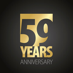 59 Years Anniversary negative space numbers gold black logo icon banner