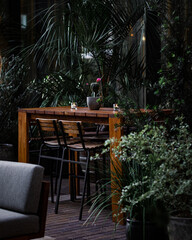 empty cafe seating outside