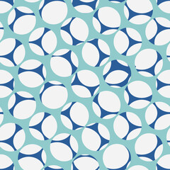 Abstract ornamental seamless pattern. Stylish geometric background with round shapes. Artistic bubbles backdrop