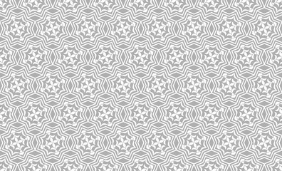 Abstract ornamental seamless pattern. Linear floral ornament. Artistic geometric backdrop in arab orient style for fabric, textile, wallpaper or package background design