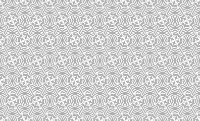 Abstract ornamental seamless pattern. Linear floral ornament. Artistic geometric backdrop in arab orient style for fabric, textile, wallpaper or package background design