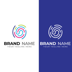 Fingerprint logo,fingerprint scan logo for business card identity.Logo design vector illustration templates and icons.