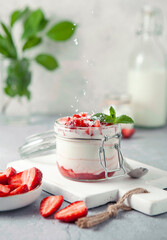 yogurt with strawberries and coconut 