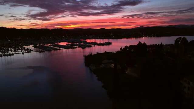 Flying over yachts at sunset. mavic 3