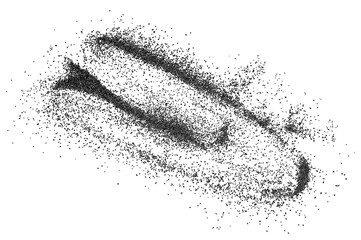 Abrasive powder black superslut isolated on a white background, top view. Black powder. Charcoal...