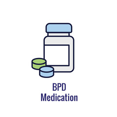 BPD - Borderline Personality Disorder icon showing mental illness design