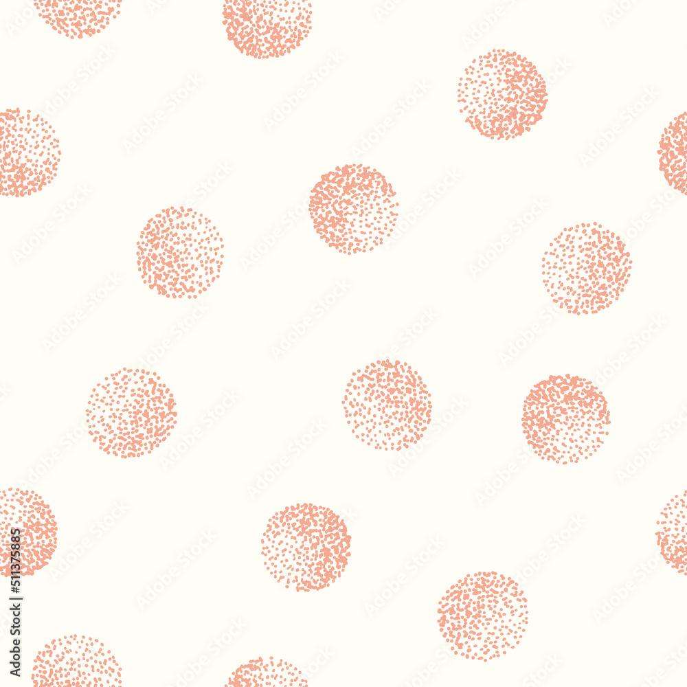 Poster Seamless pattern with color dotted circles