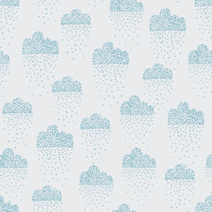 Seamless pattern with stylized clouds