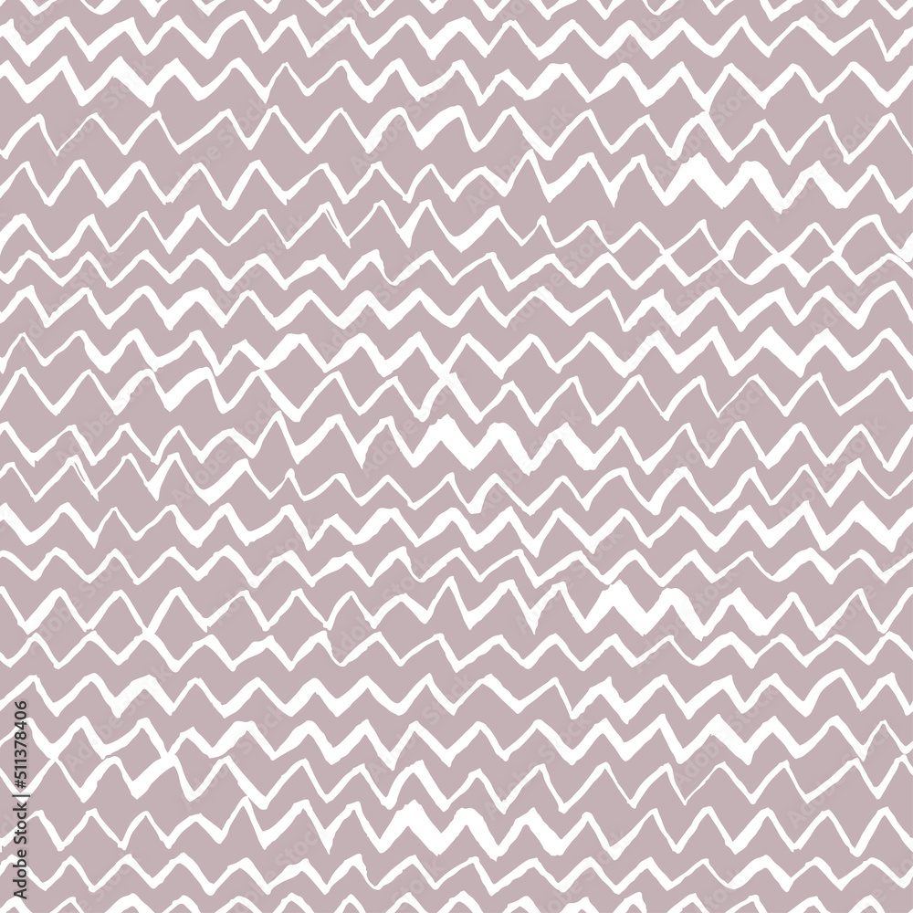 Poster Seamless abstract pattern with hand drawn zig zag