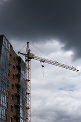 construction site with crane