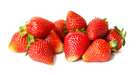 Fresh strawberries on a white background, healthy food.