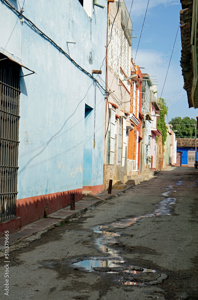 Wall mural colorful houses in the streets of trinidad