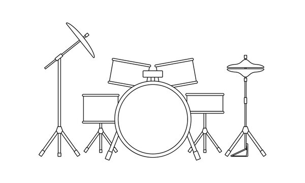 How To Draw A Drum Set 