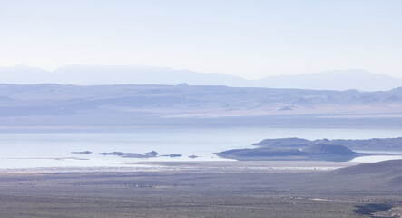 Aerial View of Mono Lake near Lee Vining, California, United States of America. Nature Background