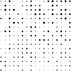 Black polka dots random pattern background. Abstract halftone. Vector illustration.