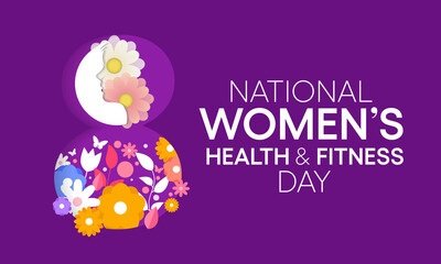 Women's health and fitness day is observed every year on last Wednesday in September, to promote the importance of health and fitness for women of all ages. vector illustration