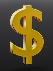 Finance and business symbol. Gold dollar sign