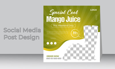 Fototapeta premium Special juice drink menu social media post design Instagram template