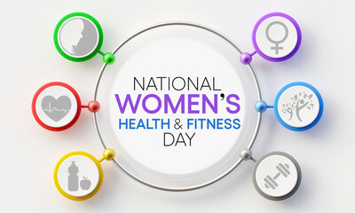 Women's health and fitness day is observed every year on last Wednesday in September, to promote the importance of health and fitness for women of all ages. 3D Rendering